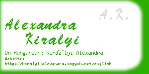 alexandra kiralyi business card